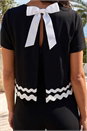 Black Ric Rac Trim Stretch Jumpsuit , Image 4 of 4