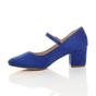 Royal Blue AJVANI Royal Blue Mid Block Heel Mary Jane Court Shoes, Image 3 of 6