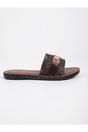 Brown Amber Patterned Slider Sandals, Image 5 of 8