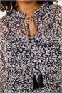 Natural  Curve Georgette Keyhole Top, Image 5 of 5