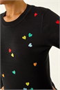 Black Heart Print Embroidered Jumper, Image 5 of 5