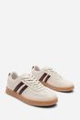 Beige 'Xia' Classic Retro Lace Up Trainer with Stripes, Image 4 of 8