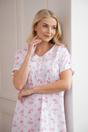 Pink Camille Lingerie Pink Lightweight 100% Cotton Short Sleeve Nightdress, Image 4 of 5