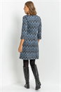 Navy  Zig Zag Pocket Shift Dress, Image 2 of 4