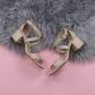 Natural Mid Block Heel Crossed Straps Sandals, Image 4 of 6