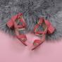 Coral AJVANI Coral Mid Block Heel Crossed Straps Sandals, Image 4 of 6
