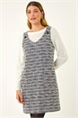 Black Textured A-Line Pocket Dress, Image 4 of 5