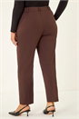 Dark Brown Curve Straight Leg Trouser, Image 3 of 7