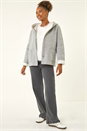 Grey Bonded Relaxed Hooded Jacket, Image 2 of 5
