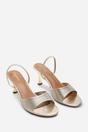 Gold Harmony Open Toe Mid Heel Sandal with Sling back, Image 4 of 6