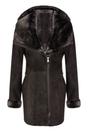 Taupe Merino Sheepskin Hooded Coat-Antioch, Image 1 of 4