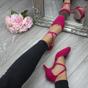 Fuchsia AJVANI Fuchsia Mid Heel Crossed Straps Court Shoes, Image 5 of 6