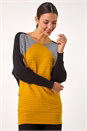 Ochre Colour Block Knit Jumper, Image 1 of 5