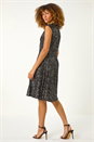 Black Sequin Twist Front Stretch Dress, Image 3 of 5
