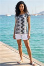  Wave Stripe Print Tunic Top, Image 2 of 4