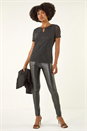 Black Embellished Keyhole Stretch Top, Image 2 of 5