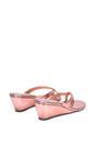 Brown XY LONDON Brown 'Rosa' Mid Wedge Heel Sandal Mules With Toe Post, Image 4 of 6