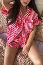 Red The Night Store Red Lobster Pyjama Short Set, Image 2 of 2