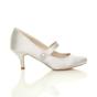 Silver AJVANI Silver Mid Heel Mary Jane Court Shoes, Image 2 of 6
