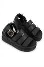 Black iKrush Black Callie Strappy Gladiator Chunky Sandals, Image 5 of 8