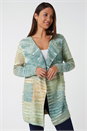 Green Ombre Longline Knitted Cardigan , Image 1 of 5