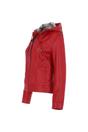 Red 'Malmo' Two-In-One Detachable Hood Leather Jacket, Image 4 of 6