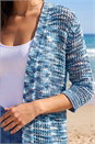 Blue Space Dye Knit Cardigan, Image 4 of 4