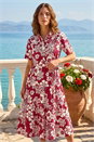Red Petite Floral Shirt Dress, Image 1 of 4