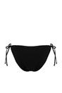 Black Textured Tie Side Bikini Bottom with Adjustable Fit, Image 2 of 4