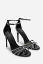 Black Where's That From Black 'Summer' Stiletto High Heels With Rhinestone Strap, Image 4 of 6