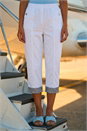 White Contrast Detail Cropped Stretch Trouser, Image 2 of 4