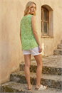 Green Floral V-Neck Vest Top, Image 3 of 4
