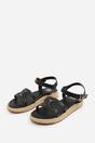 Black 'Julia' Flatform Sandal With Stylish Cut, Image 3 of 5