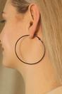Black Boho Large Round Geometric Hoop Earrings, Image 1 of 2