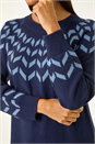 Navy  Chevron Print Jumper Dress, Image 5 of 5