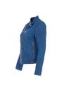 Blue 'Kore' Real Leather Biker Jacket, Image 3 of 5