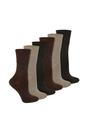 Brown 6 Pack Ladies Non Elastic Bamboo Diabetic Socks, Image 1 of 5