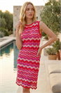 Pink Zig Zag Print Knitted Shift Dress, Image 2 of 4