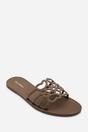 Chocolate Emiliana Matte Cut Out Jelly Flat Sandals, Image 3 of 6