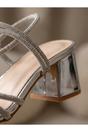 Silver iKrush Silver Willow Rhinestone Block Heel Sandals, Image 4 of 8
