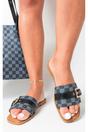 Black 3694 Black Ariah Open Toe Flat Sandals, Image 5 of 8
