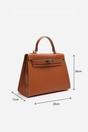 Tan Lluvia Top Handle Satchel Mini Tote Bag With Turn-Lock Closure, Image 7 of 8