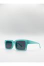 Mint Square Matte Crystal Frame Sunglasses, Image 3 of 6