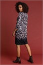 Black Animal Print Ombre Slouch Dress, Image 2 of 4