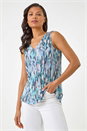 Beige Abstract Bar Back Vest Top, Image 4 of 5