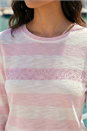 Pink Embellished Stripe Stretch Top, Image 4 of 4