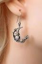 Silver The Colourful Aura Silver Sun and Half Moon Moonstone Wire-Wrapped Boho Dangle Hook Earrings, Image 3 of 4