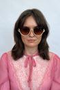 Gold Upper Rimless Pearl Sunglasses in Gold Brown, Image 6 of 6