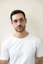 Purple Metal Oval Frame Sunglasses with Lilac Lenses, Image 4 of 5