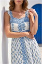 Blue Petite Floral Strappy Midi Dress, Image 4 of 4
